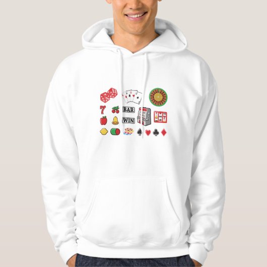 Casino Night Slot Machine Poker Lucky 7s Hoodie (Voorkant)