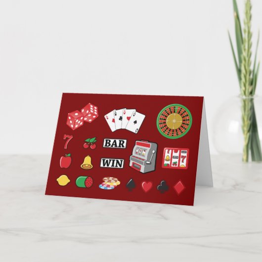 Casino Night Slot Machine Poker Lucky 7s Kaart (Voorkant)