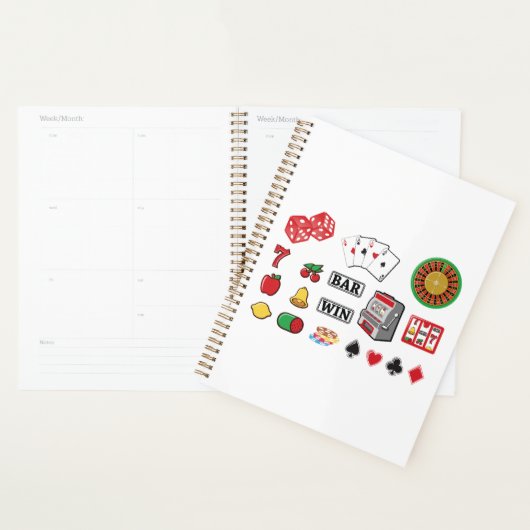 Casino Night Slot Machine Poker Lucky 7s Planner (Display)