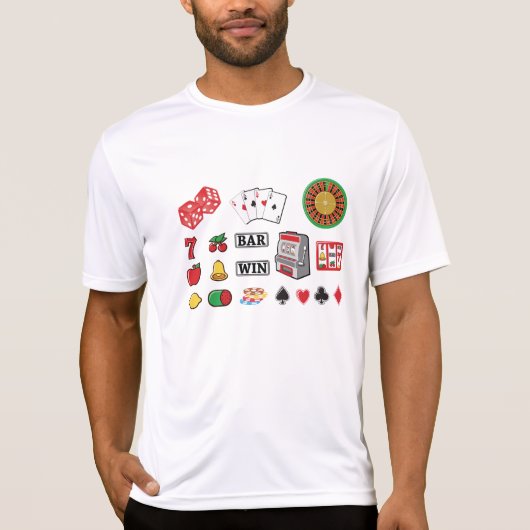 Casino Night Slot Machine Poker Lucky 7s T-shirt (Voorkant)