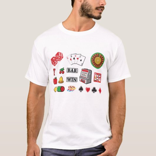 Casino Night Slot Machine Poker Lucky 7s T-shirt (Voorkant)