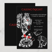 Casino Night ThACHT Birthday Party Invitation Kaart (Voorkant / Achterkant)