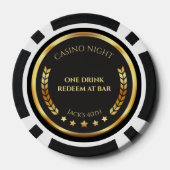 Casino Night Verjaardag Drink Token Poker Chip  (Achterkant)