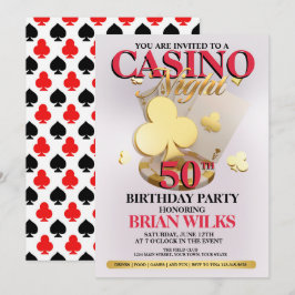 Casino Night Verjaardagsfeest Uitnodiging