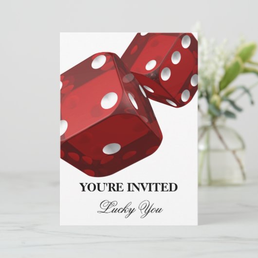 Casino Night Verjaardagsfeest Uitnodiging (Staand voorkant)