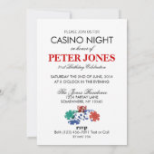 Casino Night Verjaardagsfeest Uitnodiging (Achterkant)