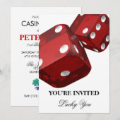 Casino Night Verjaardagsfeest Uitnodiging (Voorkant / Achterkant)