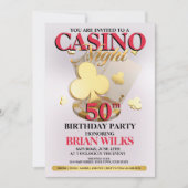 Casino Night Verjaardagsfeest Uitnodiging (Voorkant)