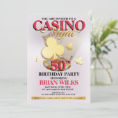 Casino Night Verjaardagsfeest Uitnodiging (Staand voorkant)