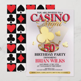 Casino Night Verjaardagsfeest Uitnodiging