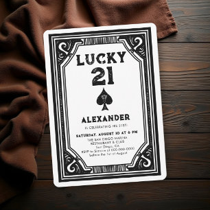Casino Night Vintage Aas Schoppen Heren 21e Verjaa Kaart