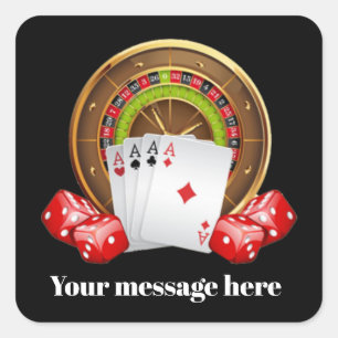 Casino-partij toevoegen berichtensticker vierkante sticker