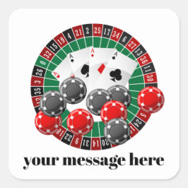 Casino party add message sticker
