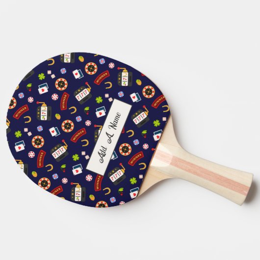 Casino Party | Blauw Tafeltennisbatje (Zijkant)