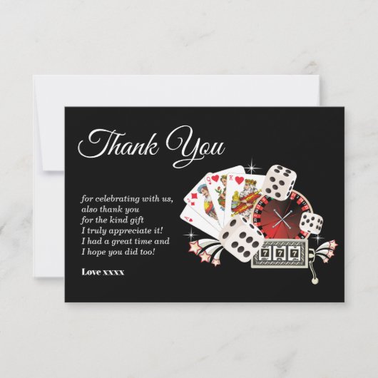 casino party dank je creditcard bedankkaart (Voorkant)