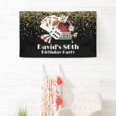 casino party, elegante verjaardagsbanner spandoek (Insitu)