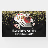 casino party, elegante verjaardagsbanner spandoek (Horizontaal)
