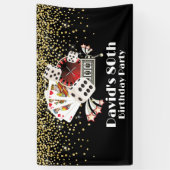 casino party, elegante verjaardagsbanner spandoek (Verticaal)