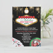 Casino Party nodiging Eve Vegas nieuwjaar Kaart (Staand voorkant)