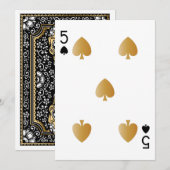 Casino Party Spelen Kaart 5 (Voorkant / Achterkant)