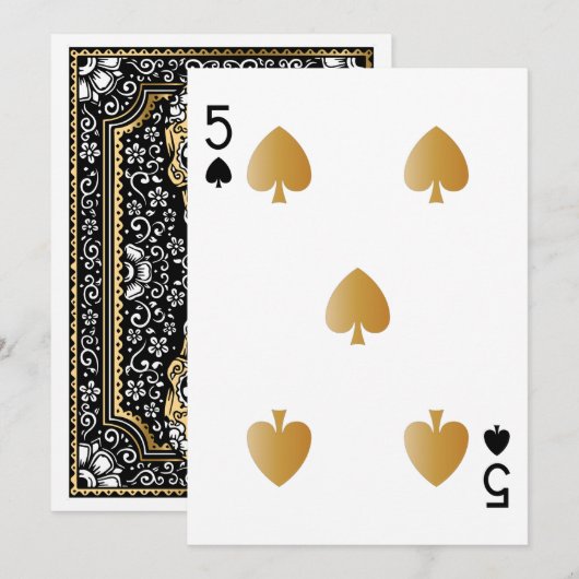 Casino Party Spelen Kaart 5 (Voorkant / Achterkant)