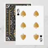 Casino Party Spelen Kaart 6 (Voorkant / Achterkant)