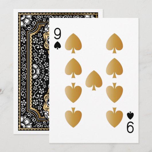 Casino Party Spelen Kaart 9 (Voorkant / Achterkant)