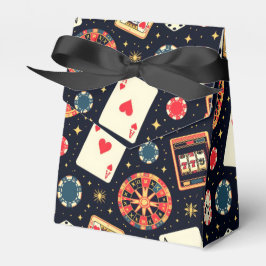 Casino patroon thema op zwart bedankdoosjes