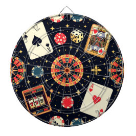 Casino patroon thema op zwart dartbord