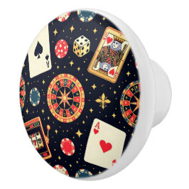 Casino patroon thema op zwart keramische knop