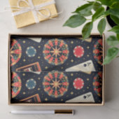 Casino patroon thema op zwart tissuepapier (Geschenk)