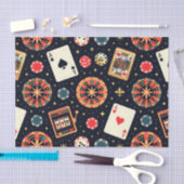Casino patroon thema op zwart tissuepapier (Craft)