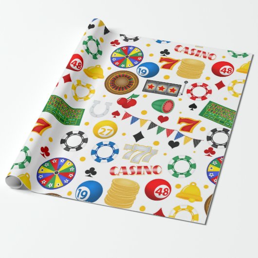 Casino Pattern Cadeaupapier (Uitgerold)