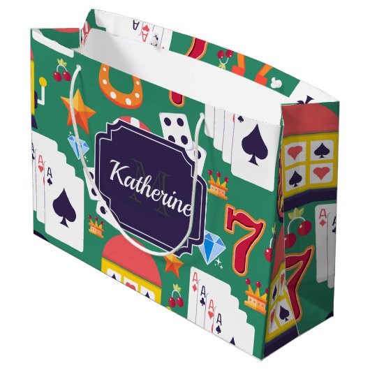 Casino Pattern Groot Cadeauzakje (Achterkant Gekanteld)