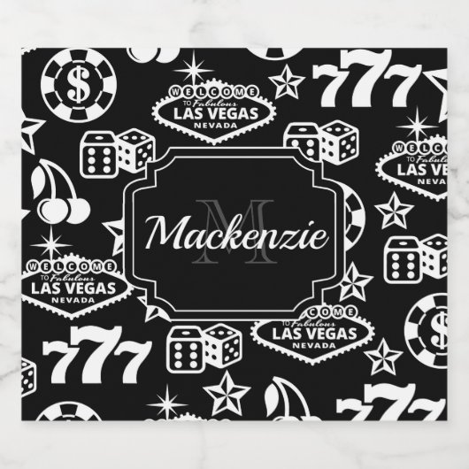 Casino Pattern Likeurfles Etiket (Enkel label)