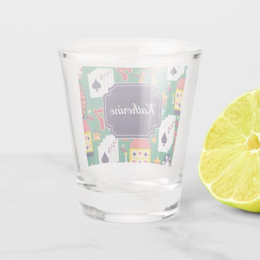 Casino Pattern Shot Glas (Achterkant)