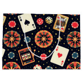 Casino pattern theme on black groot cadeauzakje (Achterkant)