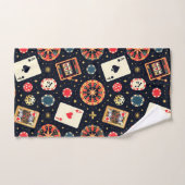 Casino pattern theme on black handdoek (Handdoek)