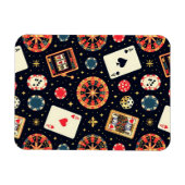 Casino pattern theme on black magneet (Horizontaal)