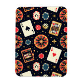 Casino pattern theme on black magneet (Verticaal)