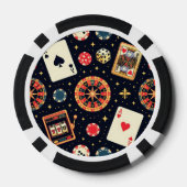 Casino pattern theme on black poker chips (Achterkant)