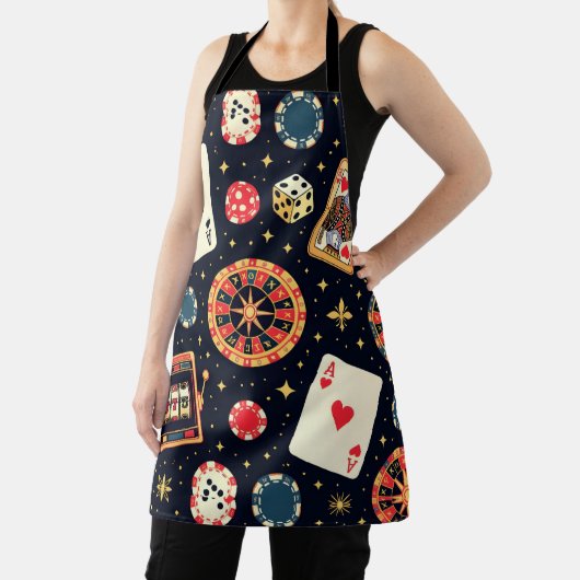 Casino pattern theme on black schort (Insitu)