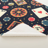 Casino pattern theme on black sherpa deken (3/4)
