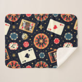 Casino pattern theme on black sherpa deken (Voorkant (horizontaal))
