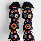 Casino pattern theme on black sokken (Top)