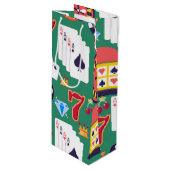 Casino Pattern Wijn Cadeautas (Voorkant Gekanteld)