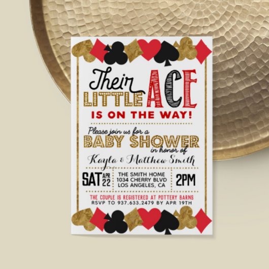Casino Poker Baby Coed Shower-uitnodiging Kaart