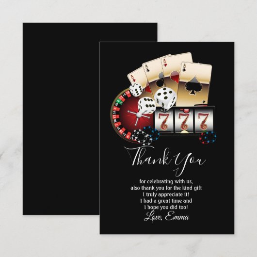 casino , poker bedankt kaart (Voorkant / Achterkant)