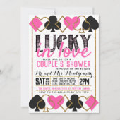 Casino Poker bruids paar douche uitnodiging (Voorkant)