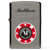 Casino poker chip aangepaste monogram Zippo aanste